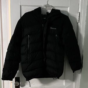Mens Marmot Black Down Jacket - Medium